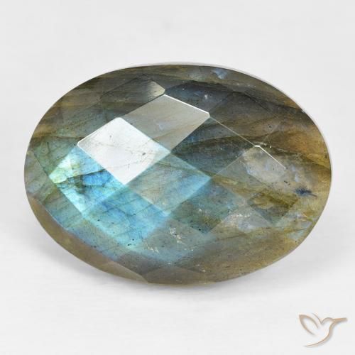 17.59ct Natural Multicolor Labradorite, Oval, Opaque