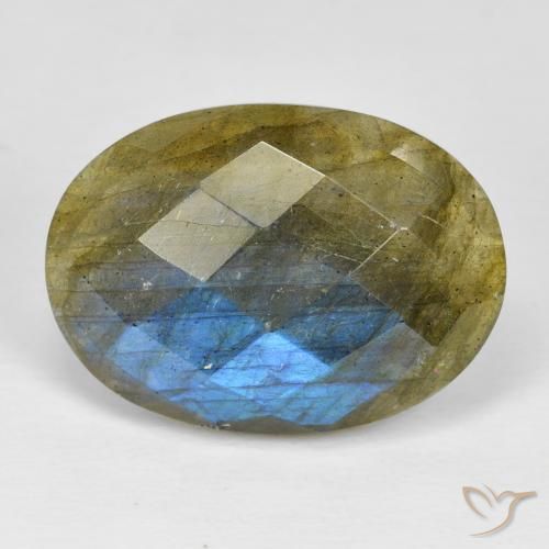 15.17 ct Oval Checkerboard Labradorite, 22.3 x 16.1 mm From Madagascar, Photo A
