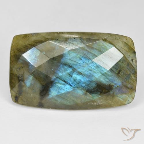 36.06 ct Cushion Checkerboard Labradorite, 34.2 x 20.8 mm From Madagascar, Photo A