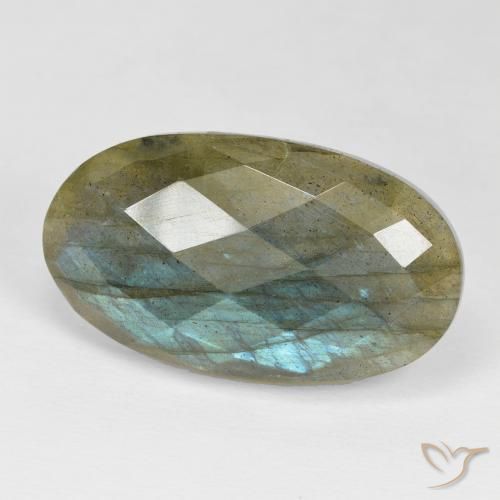 24.29ct Natural Multicolor Labradorite, Oval, Opaque