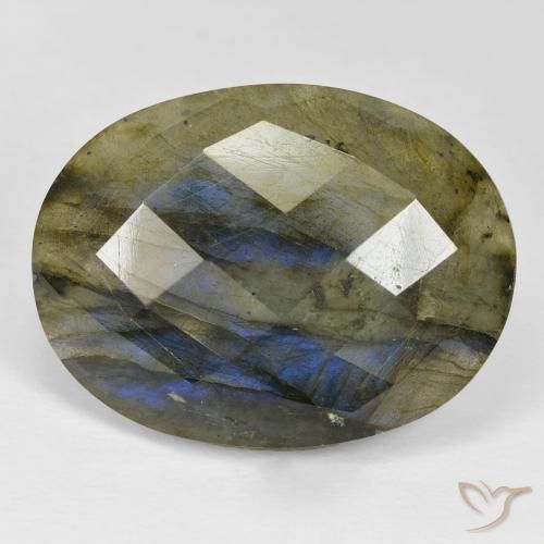 31.1 ct Oval Checkerboard Labradorite, 28.2 x 21.3 mm From Madagascar, Photo A