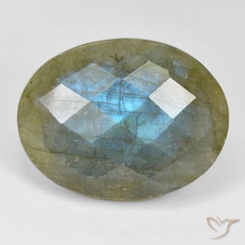32.39ct Natural Multicolor Labradorite, Oval, Opaque
