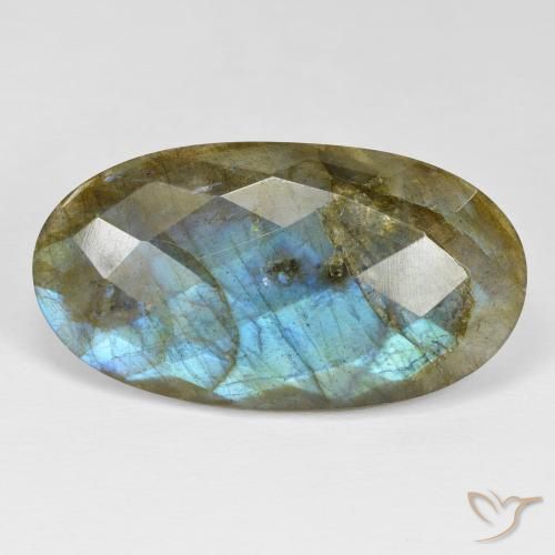 26.56ct Natural Multicolor Labradorite, Oval, Opaque