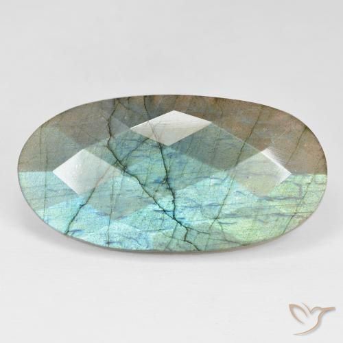 40.87ct Natural Multicolor Labradorite, Oval, Opaque