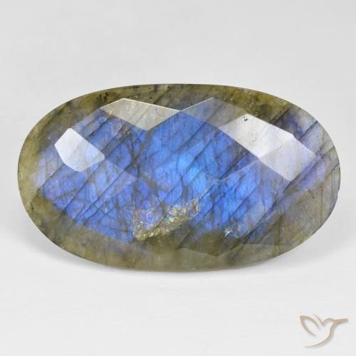 30.99ct Natural Multicolor Labradorite, Oval, Opaque