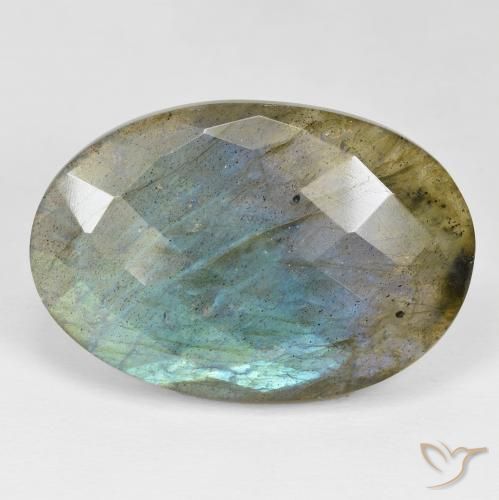 37.43 ct Oval Checkerboard Labradorite, 32.8 x 22.3 mm From Madagascar, Photo A