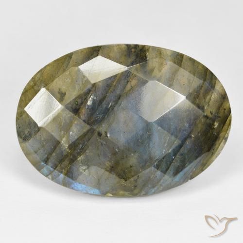 35.9 ct Oval Checkerboard Labradorite, 32.2 x 22.8 mm From Madagascar, Photo A