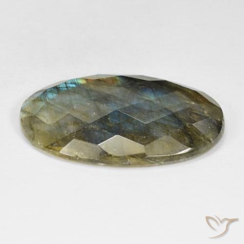 Labradorite Gemstone in 32.1 x 19.6 mm Size for Sale, Labradorite Stone in Multicolor Color
