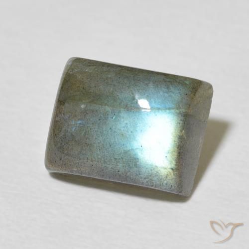 3.20 ct Multicolor Labradorite Stone, Natural Labradorite in Baguette Cabochon Shape for Sale