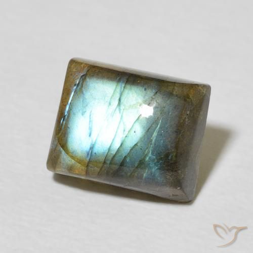 3.13 ct Multicolor Labradorite Stone, Natural Labradorite in Baguette Cabochon Shape for Sale