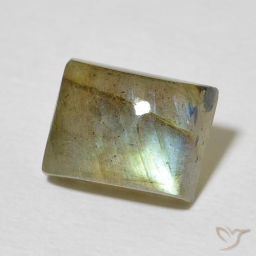 3.25 ct Multicolor Labradorite Stone, Natural Labradorite in Baguette Cabochon Shape for Sale