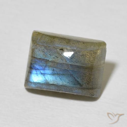 2.77 ct Multicolor Labradorite Stone, Natural Labradorite in Baguette Cabochon Shape for Sale