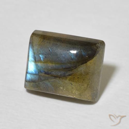 2.79 ct Multicolor Labradorite Stone, Natural Labradorite in Baguette Cabochon Shape for Sale