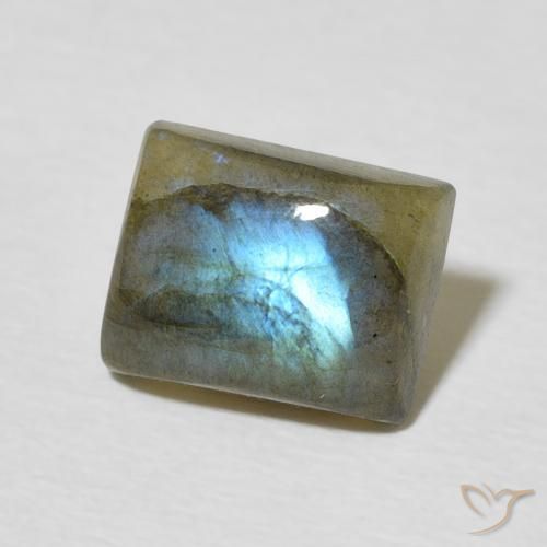 2.40 ct Multicolor Labradorite Stone, Natural Labradorite in Baguette Cabochon Shape for Sale