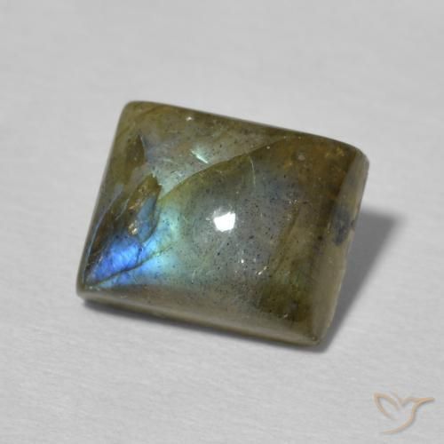 2.71 ct Multicolor Labradorite Stone, Natural Labradorite in Baguette Cabochon Shape for Sale