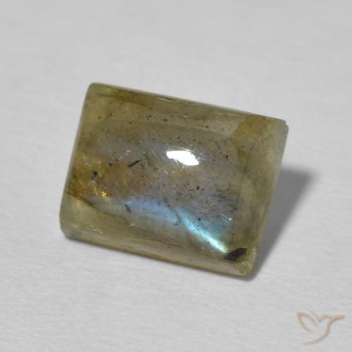 2.69 ct Multicolor Labradorite Stone, Natural Labradorite in Baguette Cabochon Shape for Sale