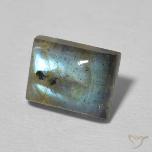 2.64 ct Multicolor Labradorite Stone, Natural Labradorite in Baguette Cabochon Shape for Sale