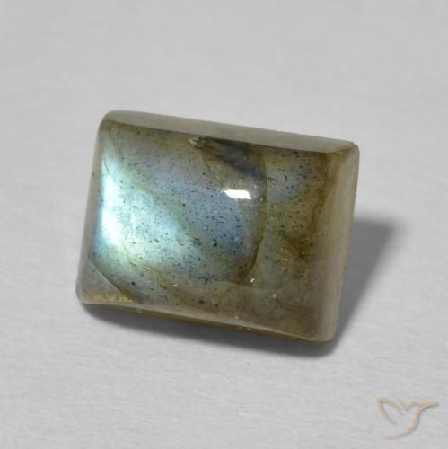 2.96 ct Multicolor Labradorite Stone, Natural Labradorite in Baguette Cabochon Shape for Sale