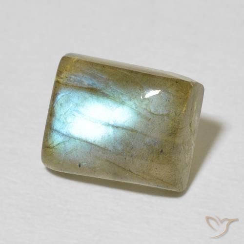 2.79 ct Multicolor Labradorite Stone, Natural Labradorite in Baguette Cabochon Shape for Sale