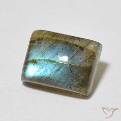 2.92 ct Multicolor Labradorite Stone, Natural Labradorite in Baguette Cabochon Shape for Sale
