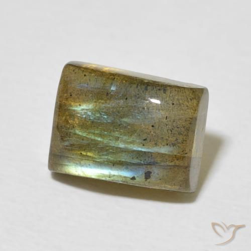 2.87 ct Multicolor Labradorite Stone, Natural Labradorite in Baguette Cabochon Shape for Sale