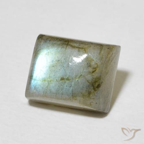 3.41 ct Multicolor Labradorite Stone, Natural Labradorite in Baguette Cabochon Shape for Sale