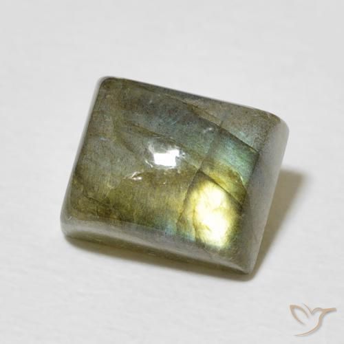 3.66 ct Multicolor Labradorite Stone, Natural Labradorite in Baguette Cabochon Shape for Sale