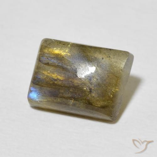 2.63 ct Multicolor Labradorite Stone, Natural Labradorite in Baguette Cabochon Shape for Sale