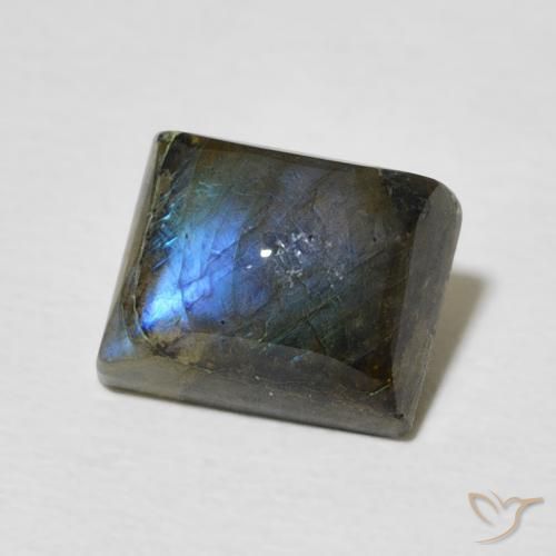 2.90 ct Multicolor Labradorite Stone, Natural Labradorite in Baguette Cabochon Shape for Sale