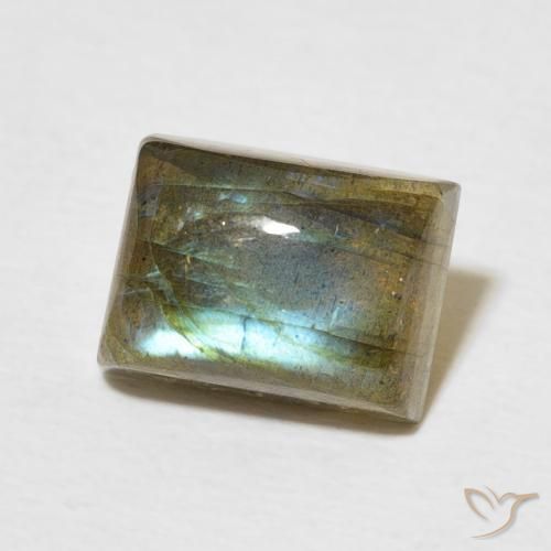 2.96 ct Multicolor Labradorite Stone, Natural Labradorite in Baguette Cabochon Shape for Sale