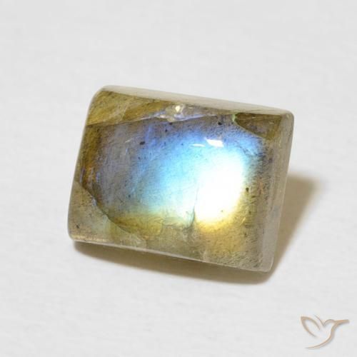 2.89 ct Multicolor Labradorite Stone, Natural Labradorite in Baguette Cabochon Shape for Sale