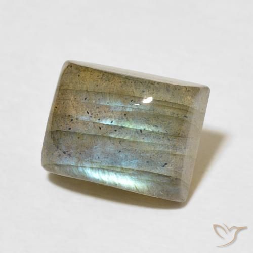 3.57 ct Multicolor Labradorite Stone, Natural Labradorite in Baguette Cabochon Shape for Sale