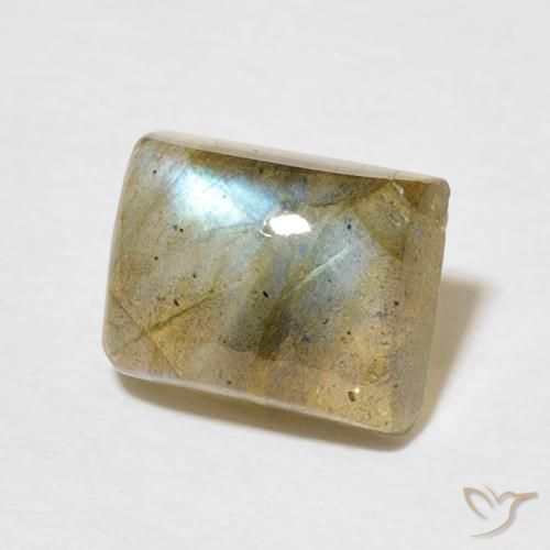 3.02 ct Multicolor Labradorite Stone, Natural Labradorite in Baguette Cabochon Shape for Sale