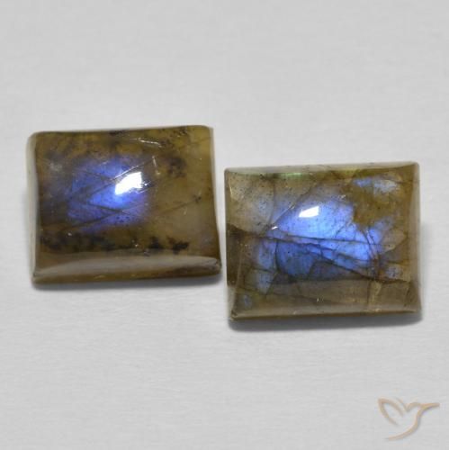 6.82ctw Natural Multicolor Labradorite, Baguette, Translucent