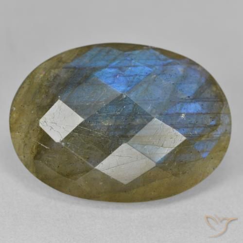 15.17ct Natural Multicolor Labradorite, Oval, Translucent