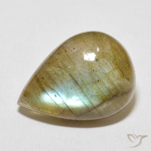 11.89ct Natural Multicolor Labradorite, Pear Shape, Translucent