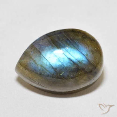 15.01ct Natural Multicolor Labradorite, Pear Shape, Translucent