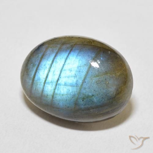 13.36 ct Multicolor Labradorite Stone, Natural Labradorite in Oval Cabochon Shape for Sale