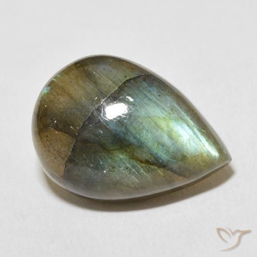 12.62 ct Multicolor Labradorite Stone, Natural Labradorite in Pear Cabochon Shape for Sale