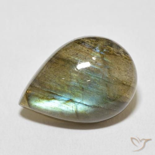 11.65ct Natural Multicolor Labradorite, Pear Shape, Translucent