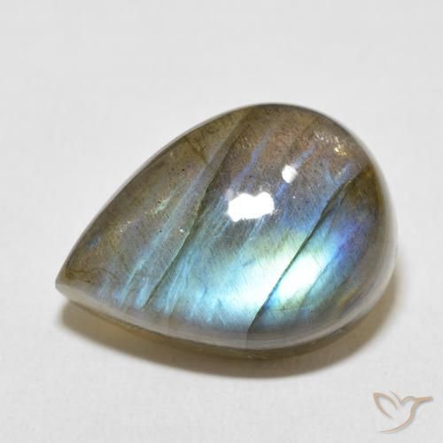 13.99ct Natural Multicolor Labradorite, Pear Shape, Opaque