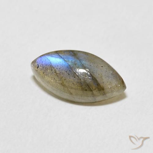 2.21 ct Multicolor Labradorite Stone, Natural Labradorite in Marquise Cabochon Shape for Sale