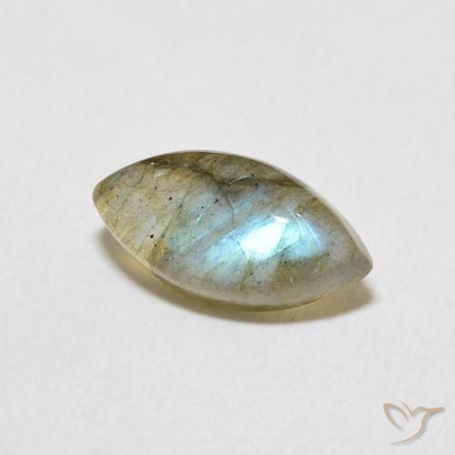 2.30 ct Multicolor Labradorite Stone, Natural Labradorite in Marquise Cabochon Shape for Sale