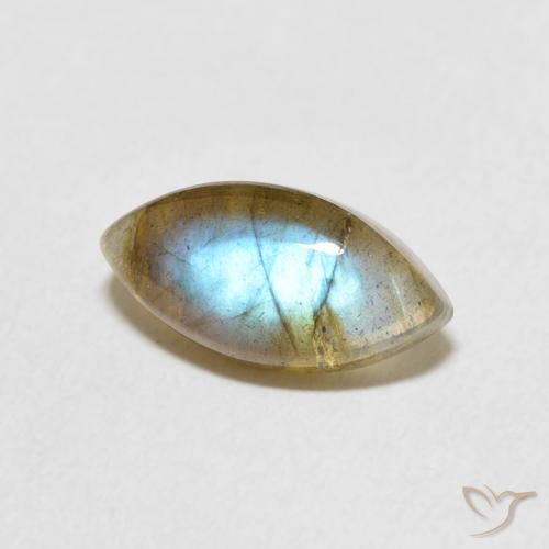 2.51 ct Multicolor Labradorite Stone, Natural Labradorite in Marquise Cabochon Shape for Sale