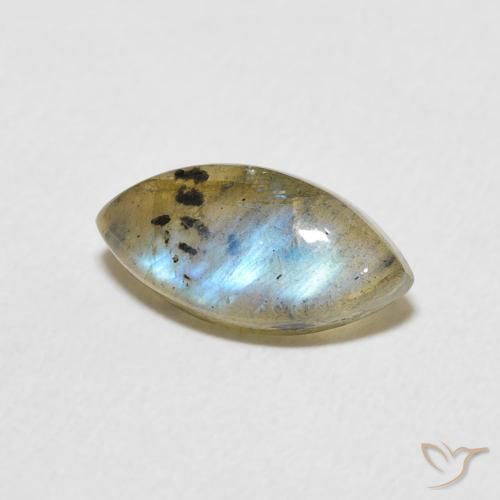 2.15 ct Multicolor Labradorite Stone, Natural Labradorite in Marquise Cabochon Shape for Sale