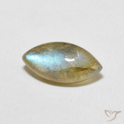 2.51 ct Multicolor Labradorite Stone, Natural Labradorite in Marquise Cabochon Shape for Sale
