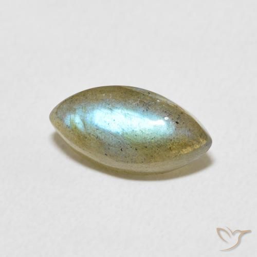 2.24 ct Multicolor Labradorite Stone, Natural Labradorite in Marquise Cabochon Shape for Sale