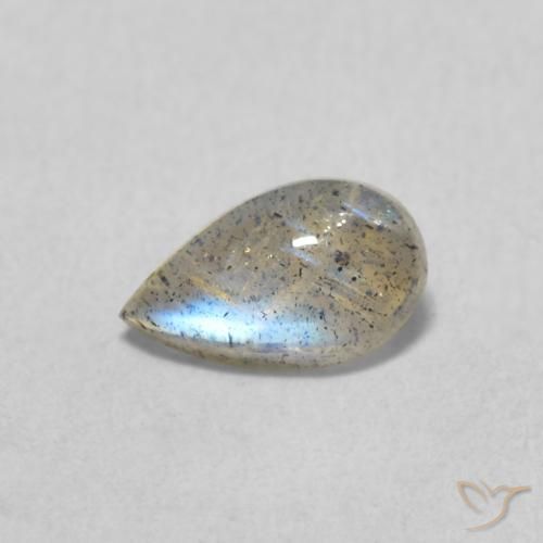 0.56ct Natural Multicolor Labradorite, Pear Shape, Transparent