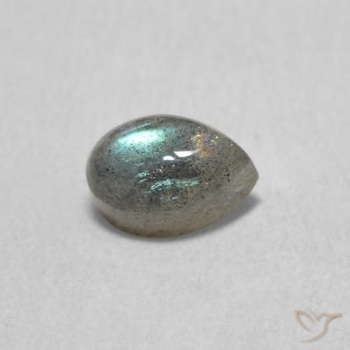 0.70 ct Multicolor Labradorite Stone, Natural Labradorite in Pear Cabochon Shape for Sale