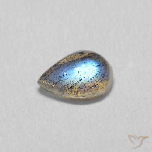 0.61ct Natural Multicolor Labradorite, Pear Shape, Translucent